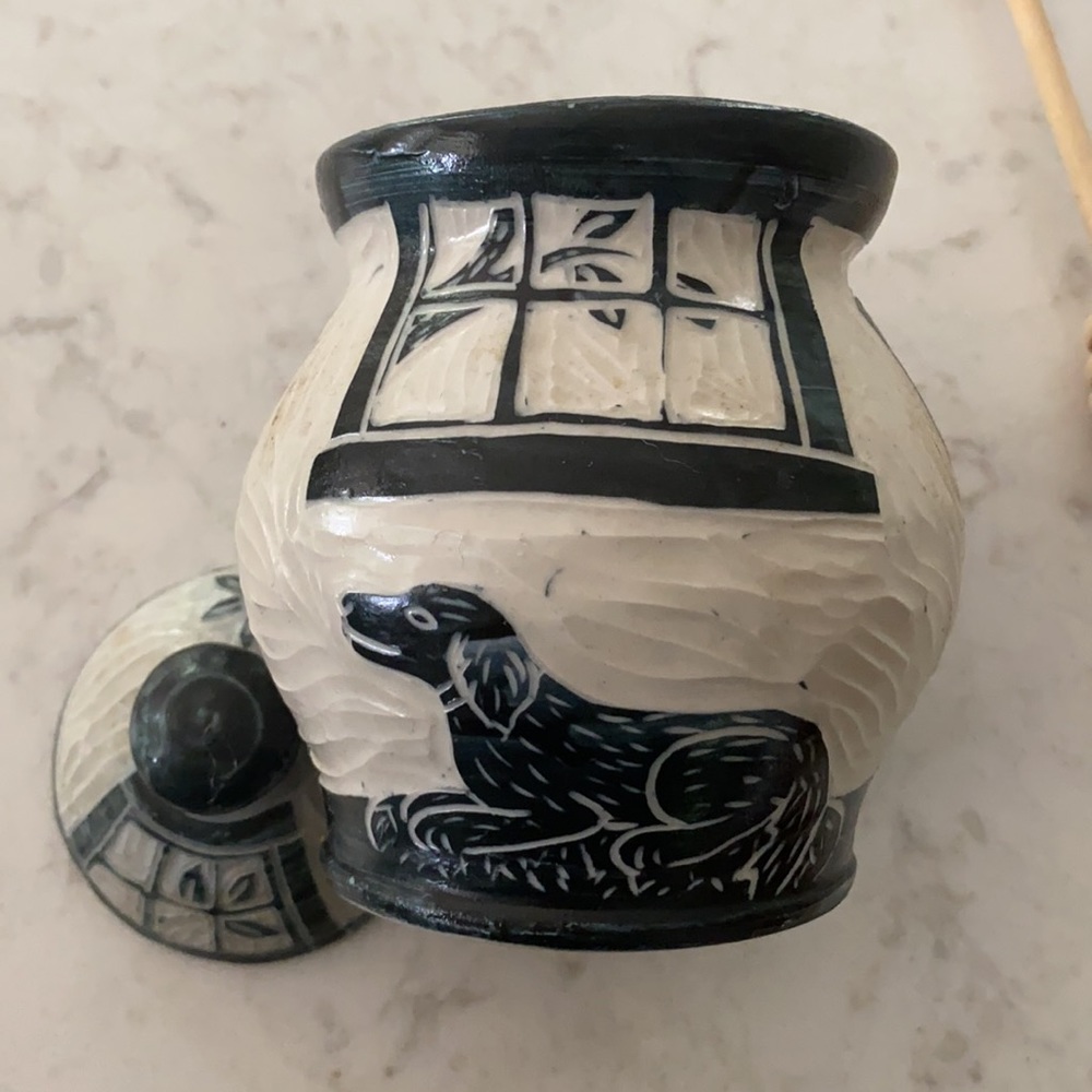 Honey dish.  Local MA potter - Picture 6 of 7